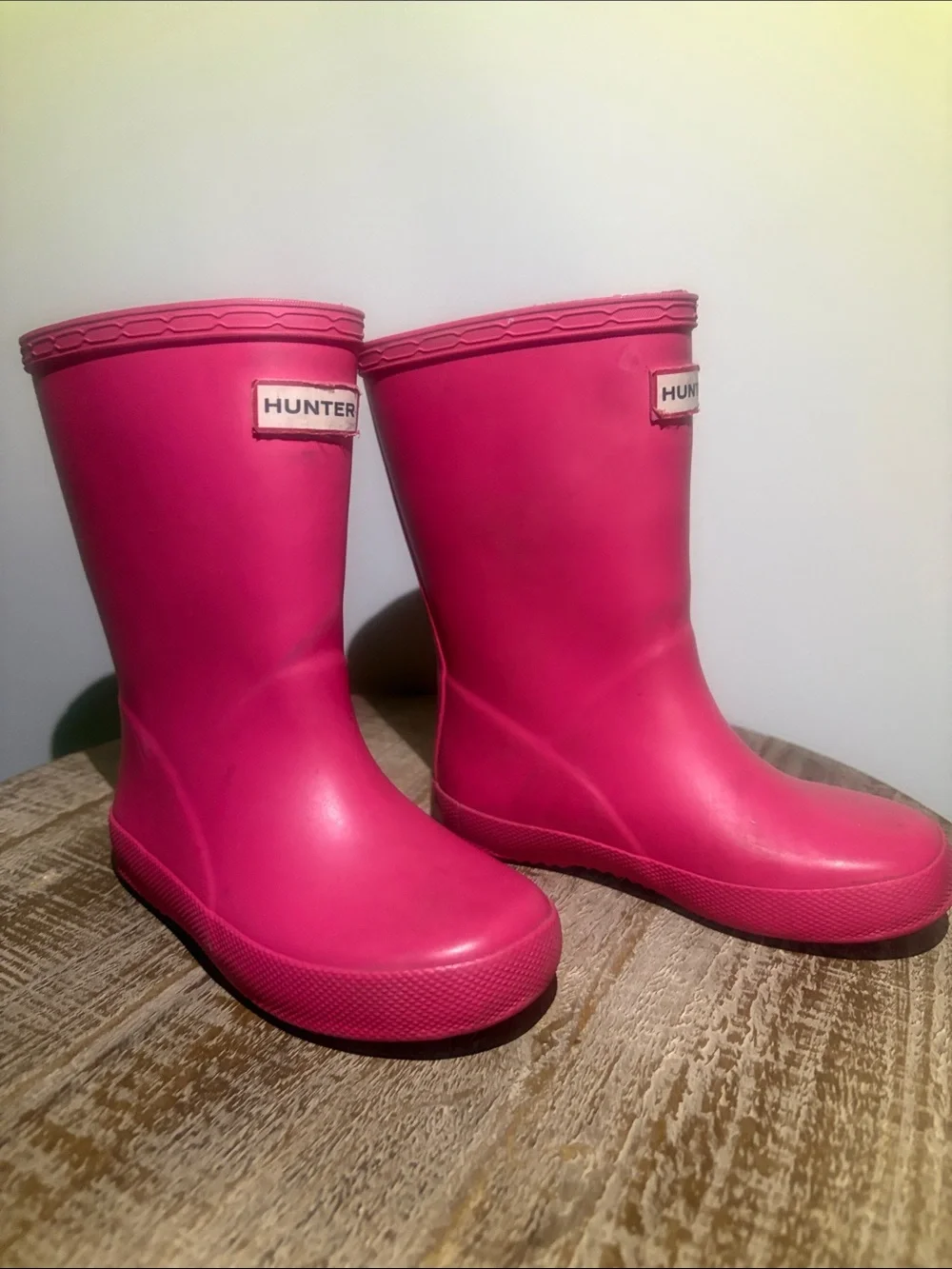Hunter Kids Hot Pink Rain Boots Sz 8